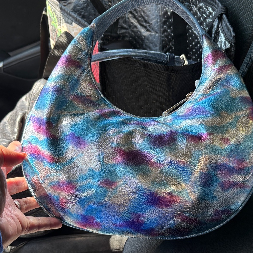 Brahmin Iridescent Blue Purple Metallic Hobo - Picture 5 of 5